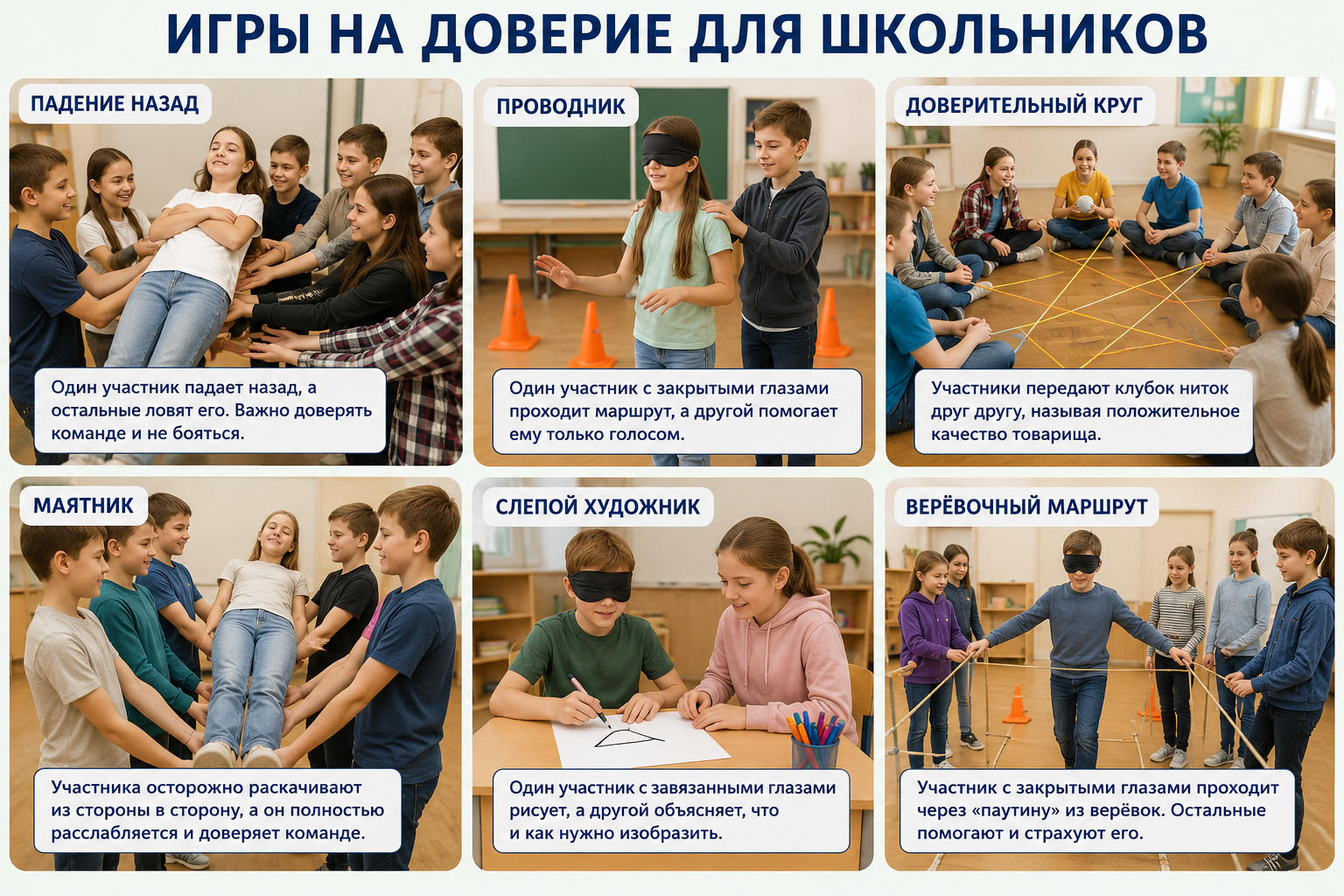 Игры на доверие для школьников