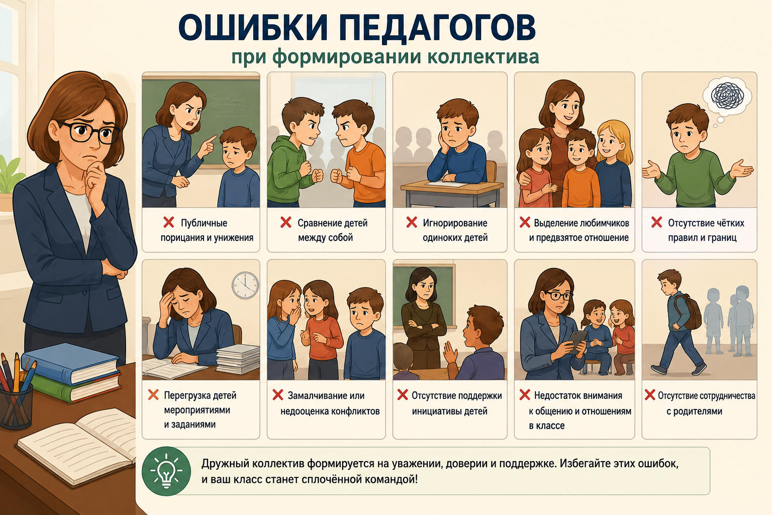 Ошибки педагогов при формировании коллектива