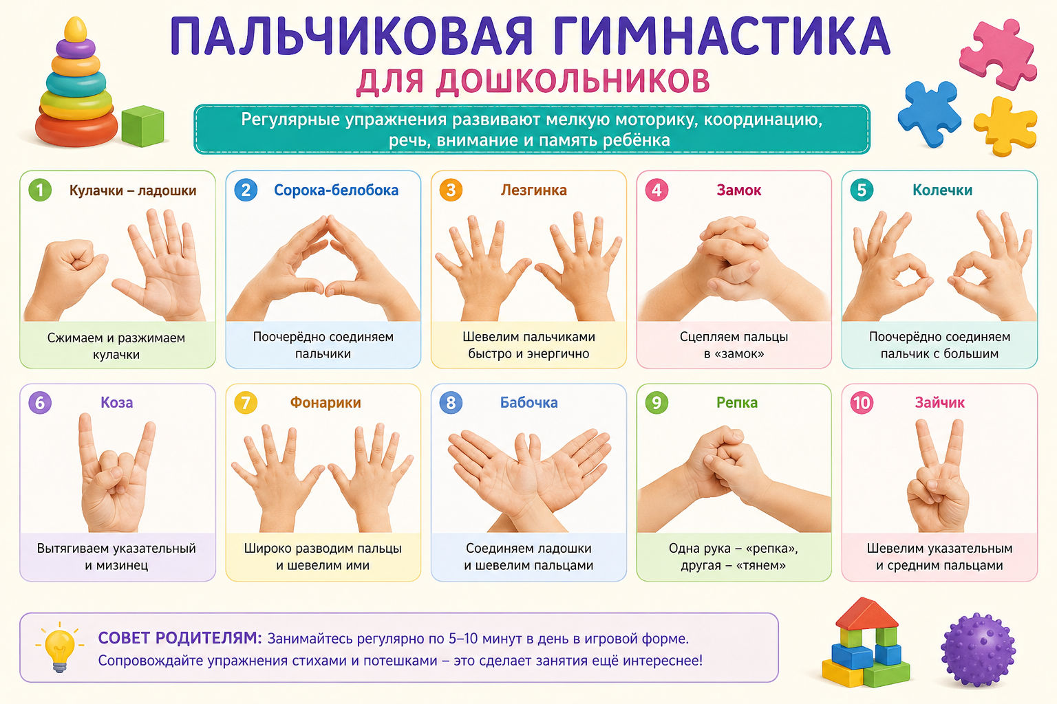 Пальчиковая гимнастика для дошкольников
