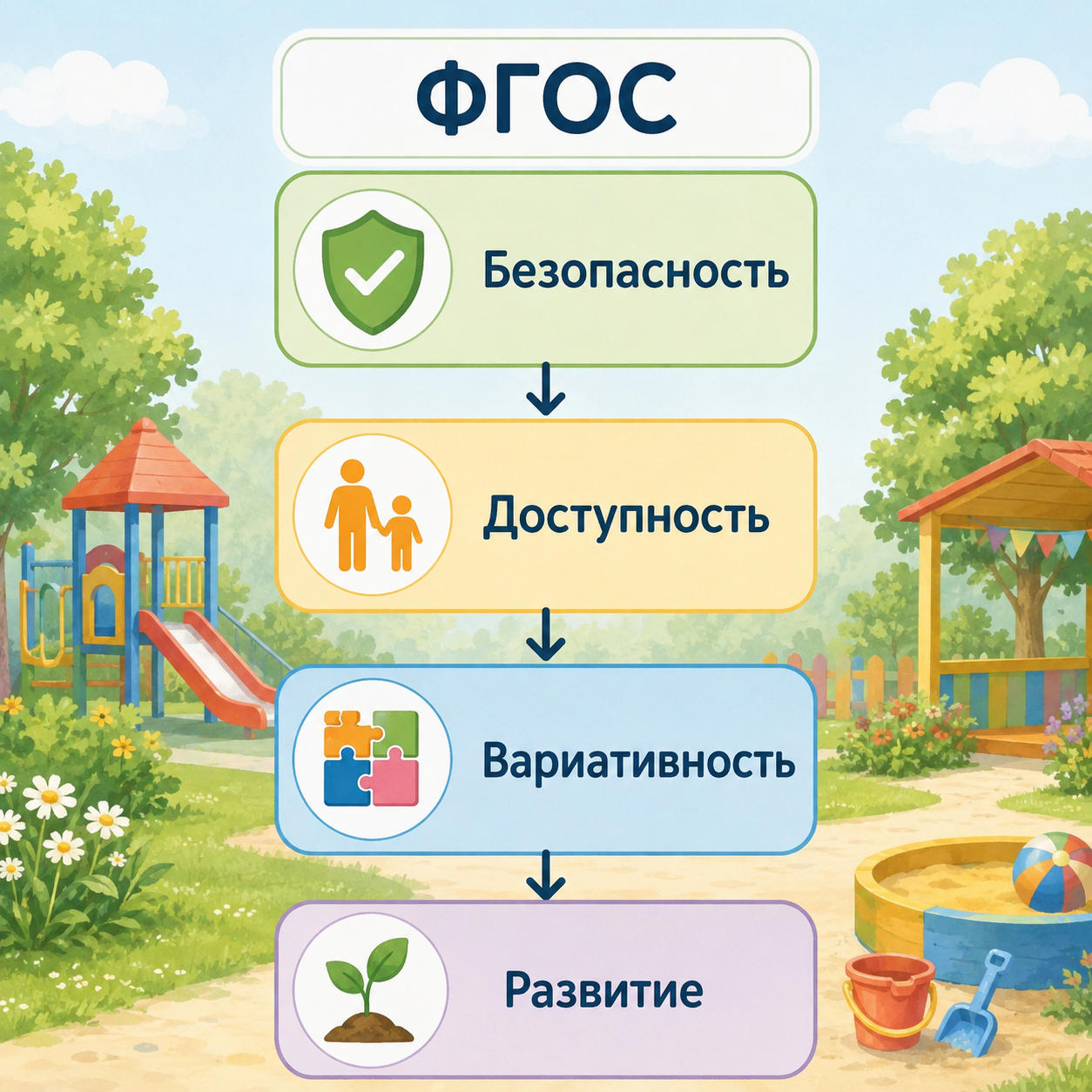 Требования ФГОС к оформлению участка ДОУ
