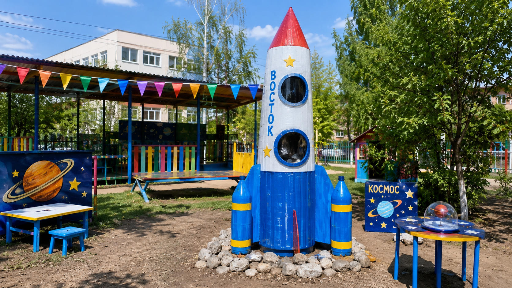 Космический проект на участке ДОУ
