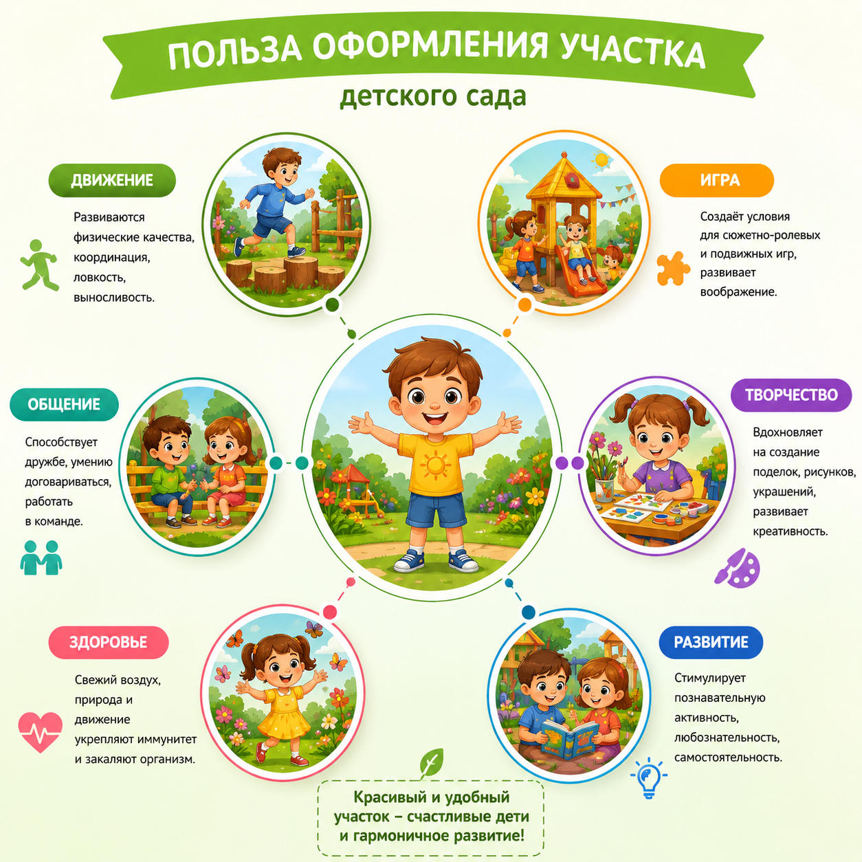 Польза оформления участка ДОУ для развития детей