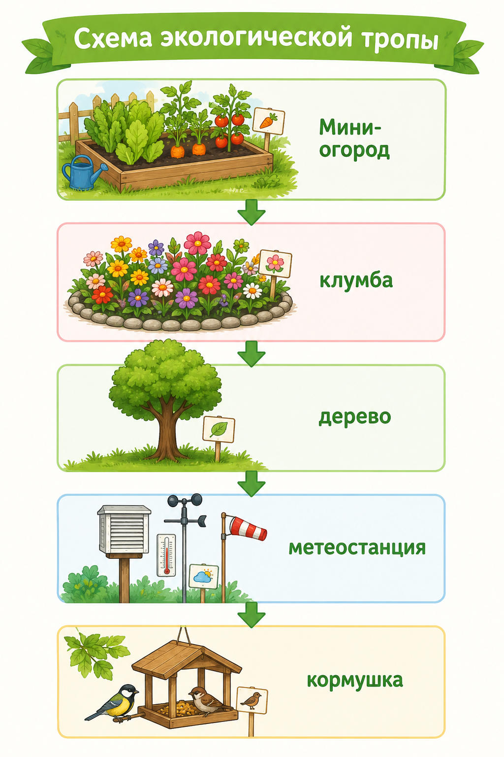 Схема экологической тропы ДОУ