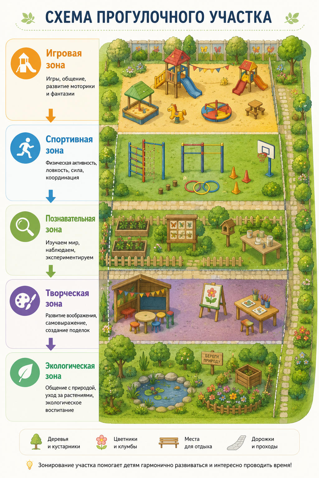 Схема прогулочного участка ДОУ