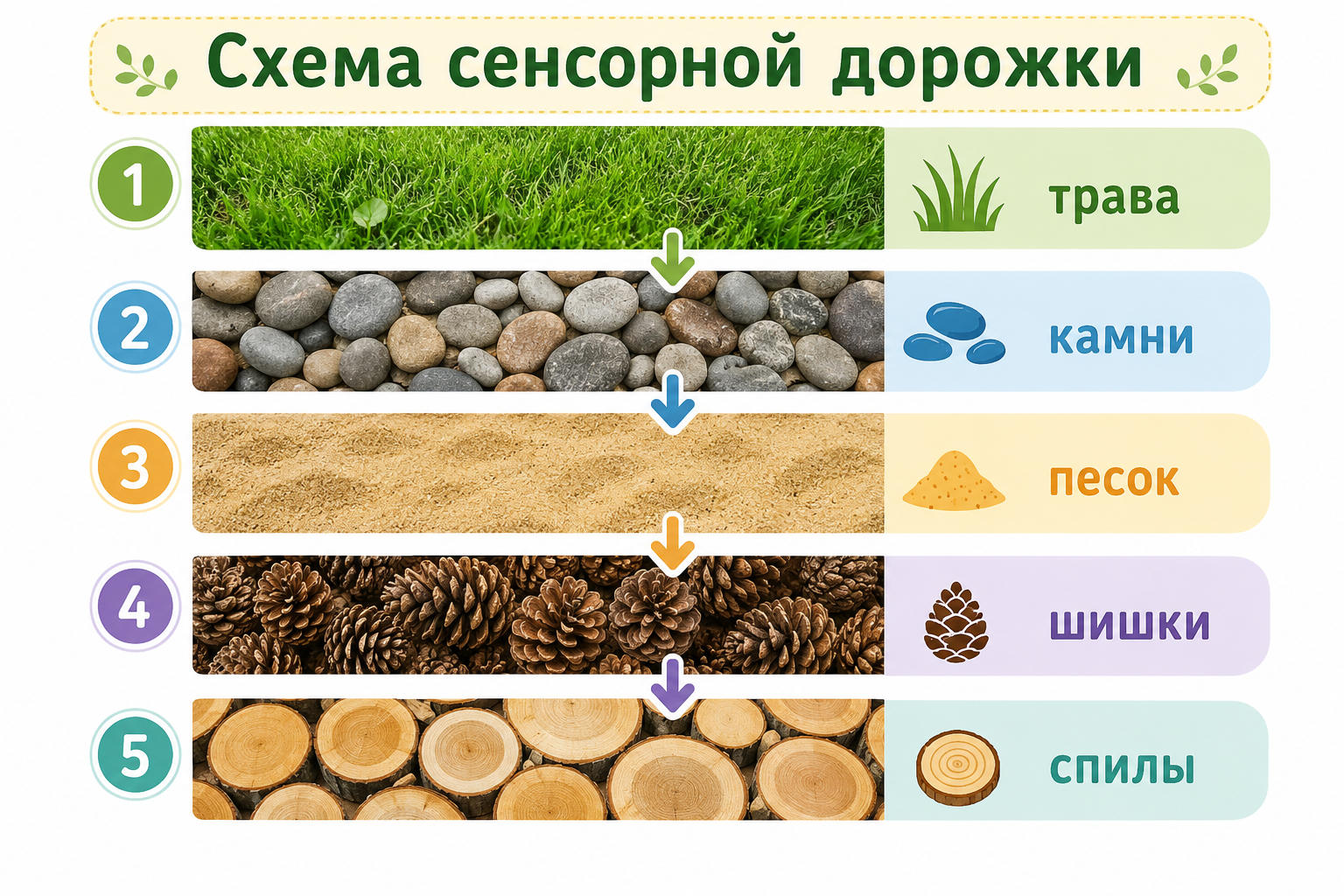 Схема сенсорной дорожки в детском саду