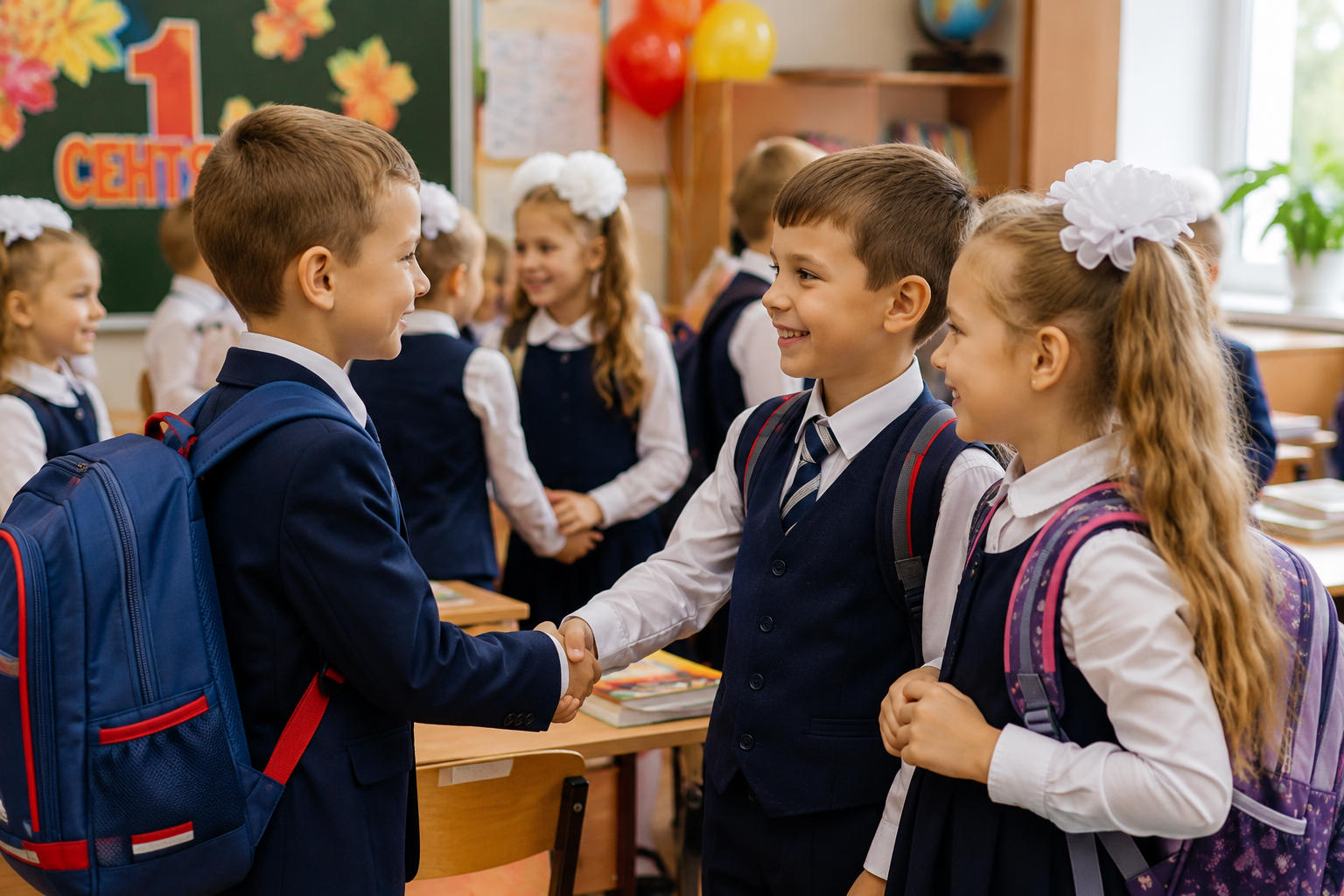 Первоклассник знакомится с одноклассниками