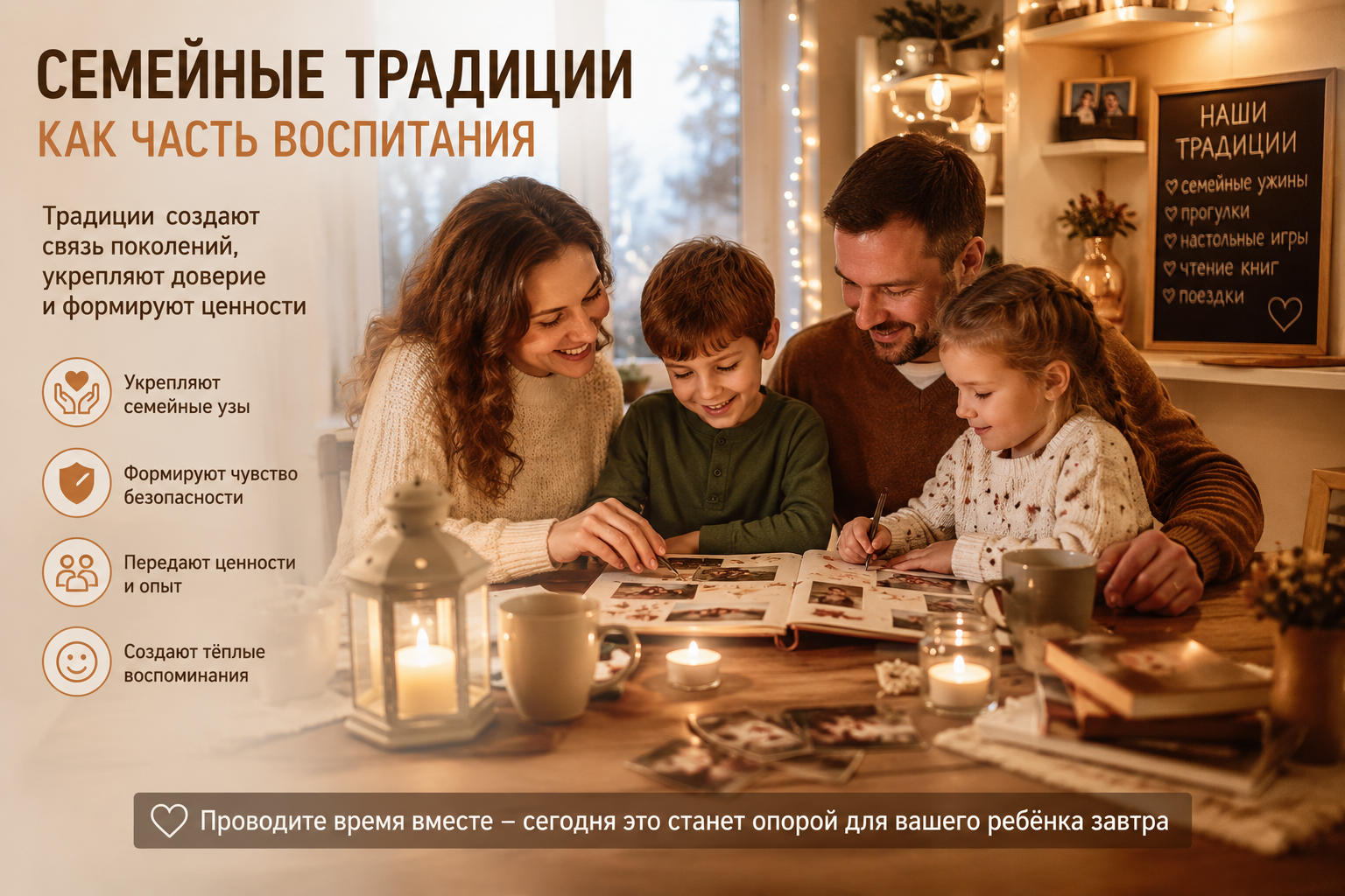 Семейные традиции и совместное время родителей с детьми