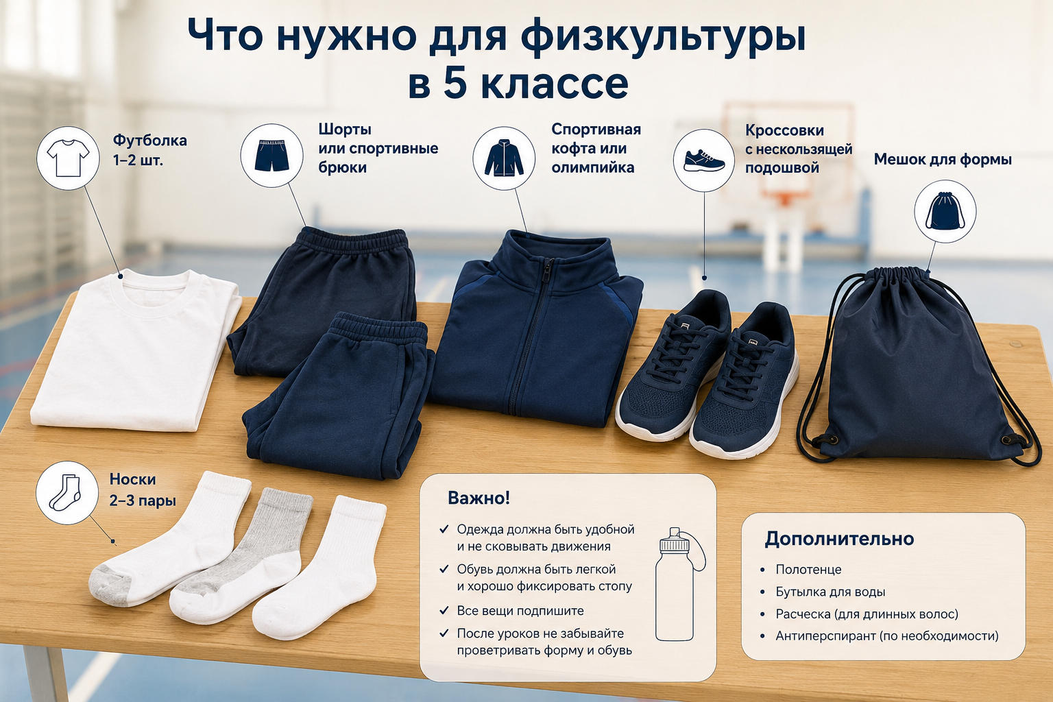 Спортивная форма для 5 класса Что нужно для физкультуры в 5 классе