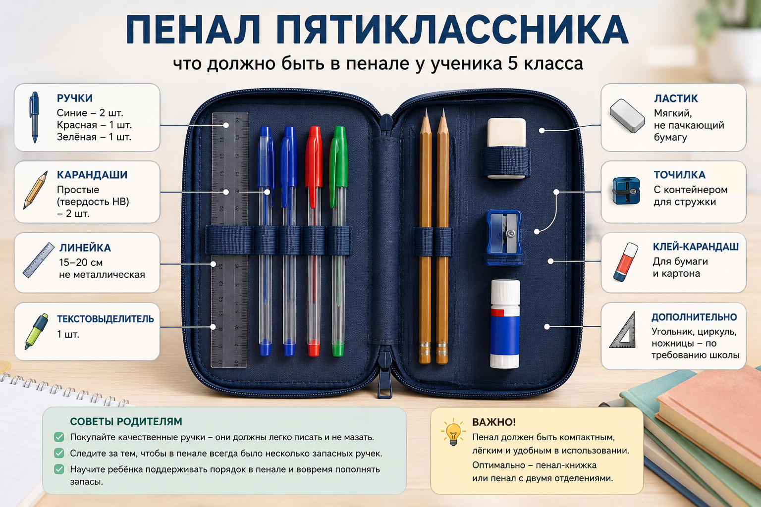 Пенал пятиклассника Пенал пятиклассника
