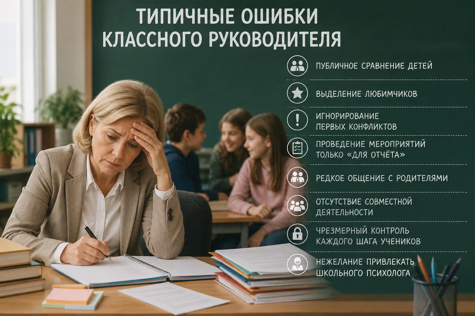 Типичные ошибки классного руководителя