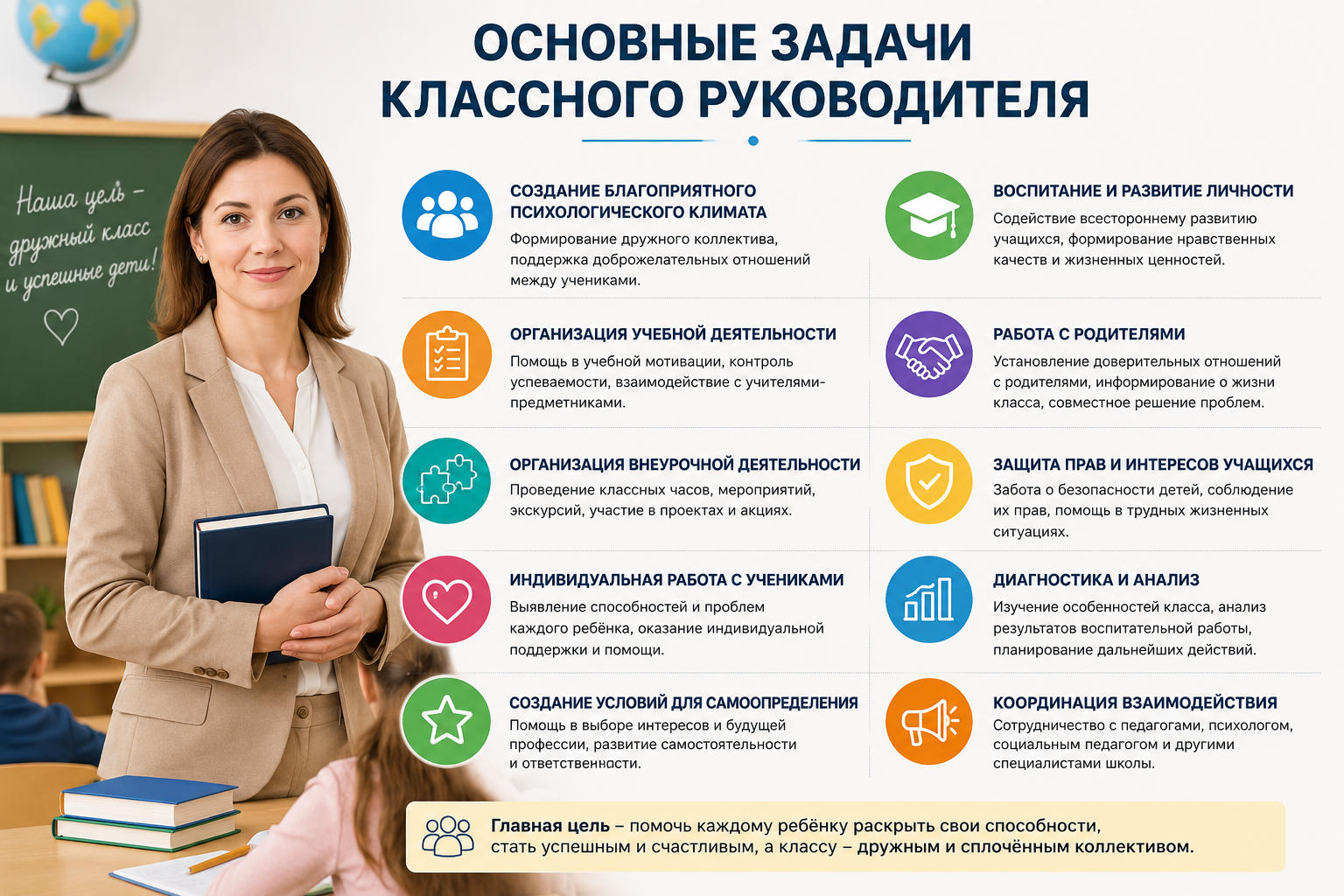 Основные задачи классного руководителя