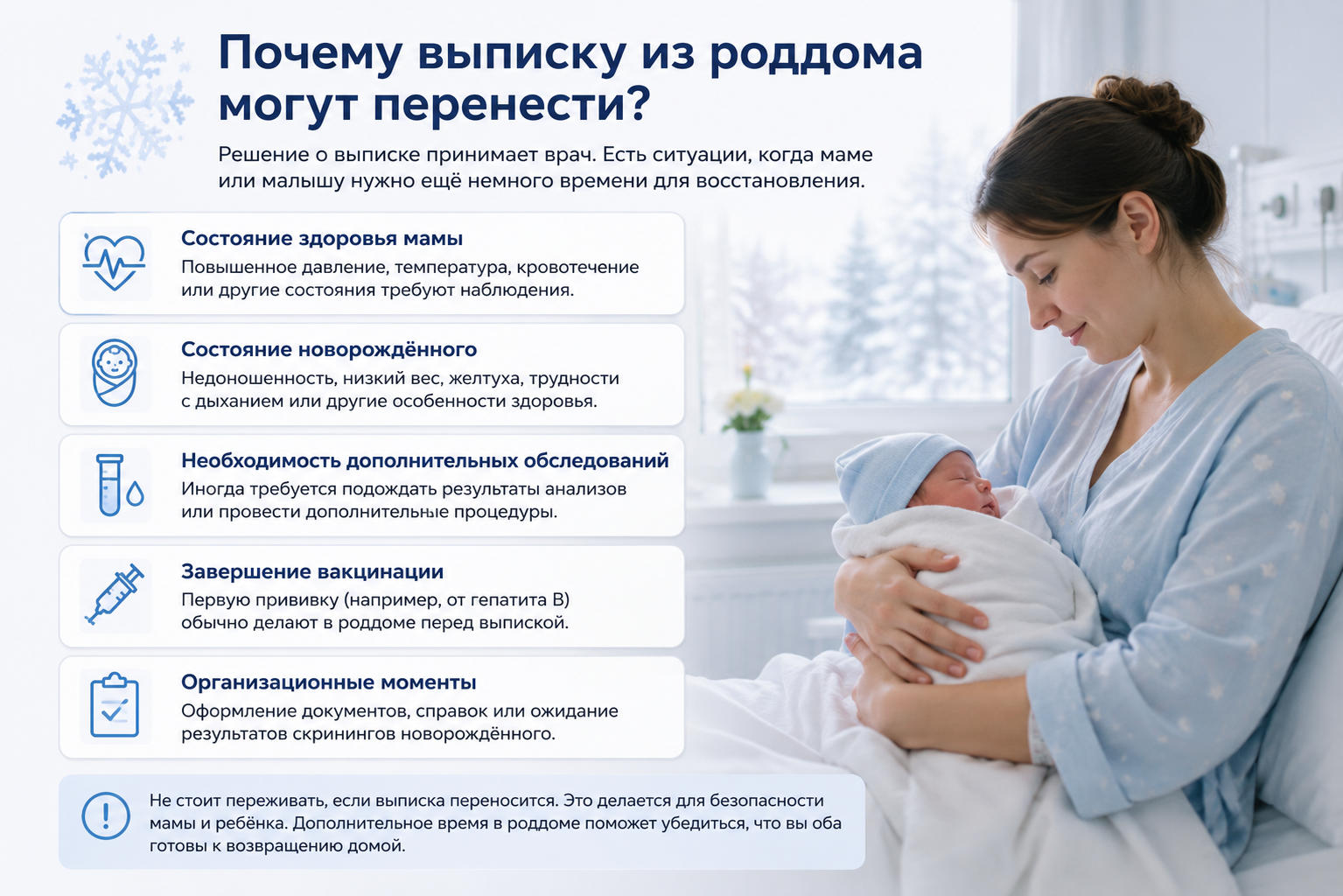 Причины переноса выписки из роддома