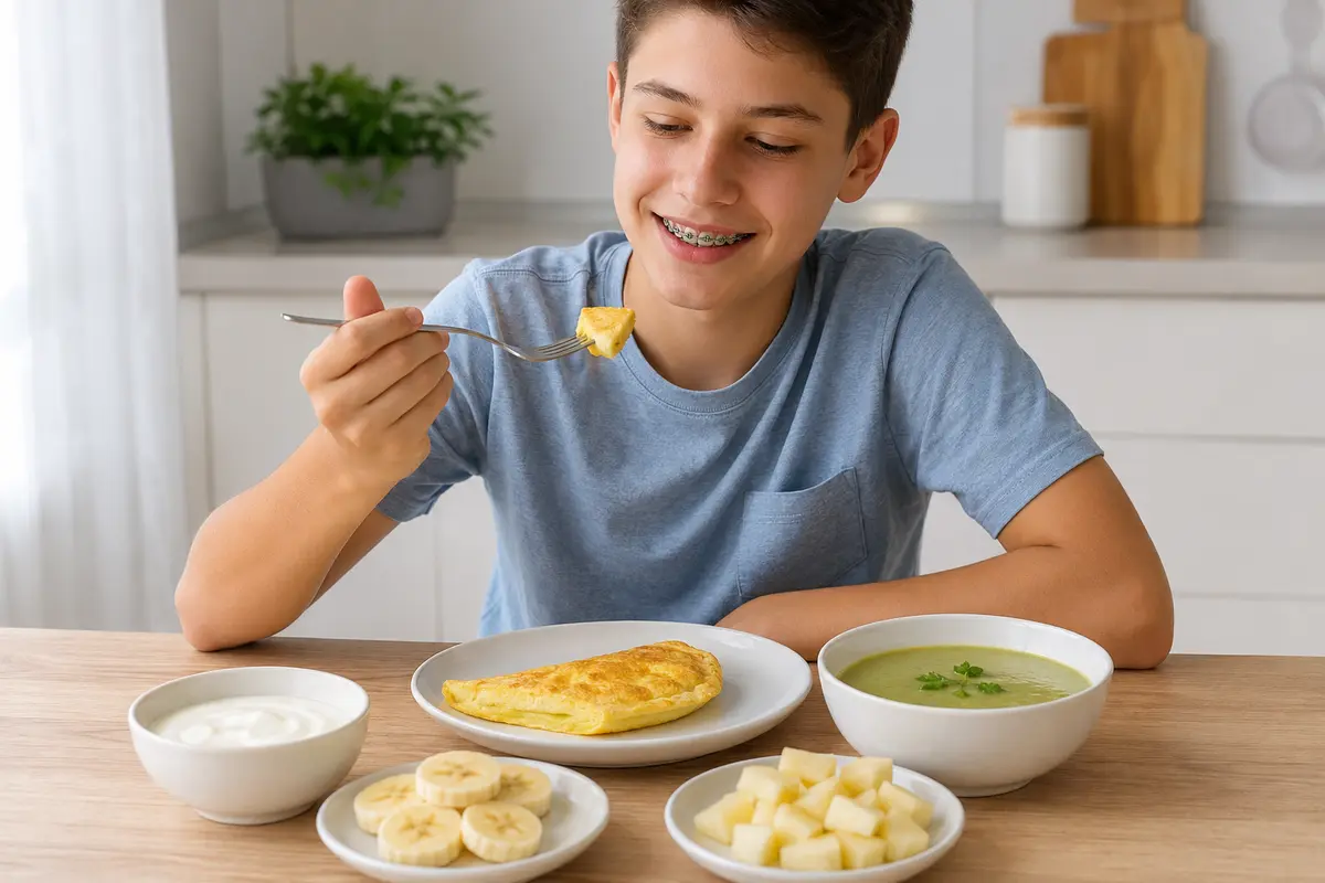 Подходящие продукты для ребёнка с брекетами