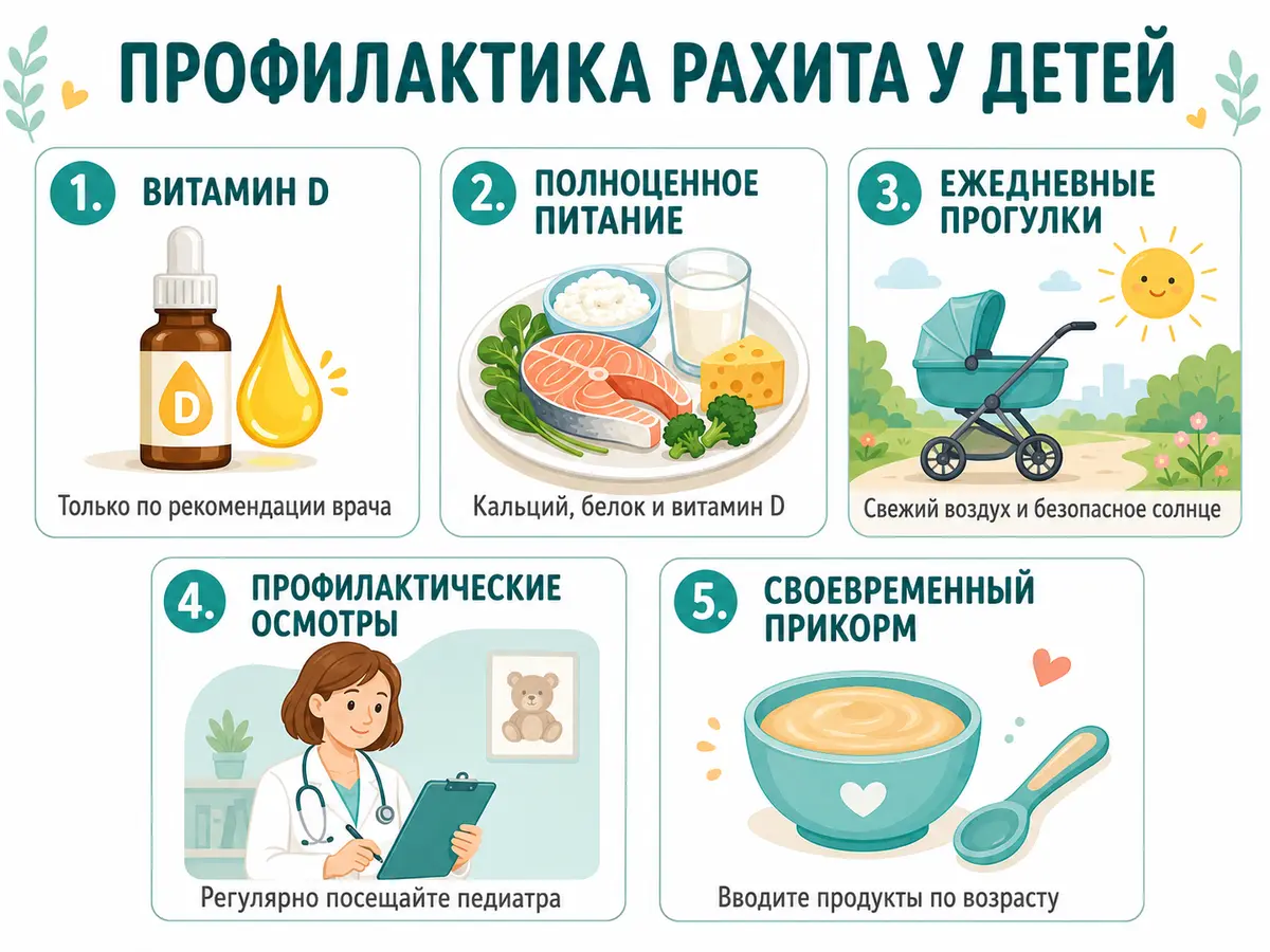 Профилактика рахита у детей — памятка для родителей