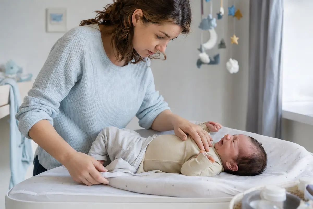 Родители последовательно проверяют возможные причины плача новорождённого
