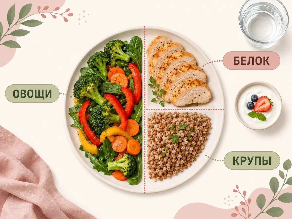 Инфографика: как составить сбалансированную тарелку беременной