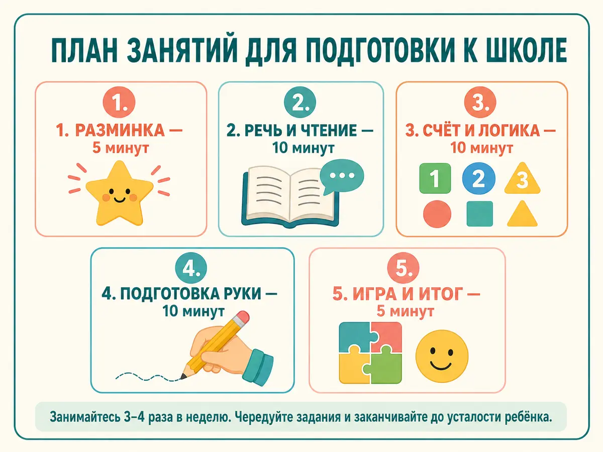 План игровых занятий для подготовки ребёнка к школе
